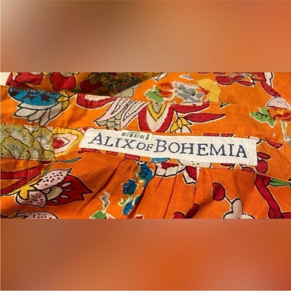 Alix of Bohemia Dress Floral Orange midi dress M - NWOT